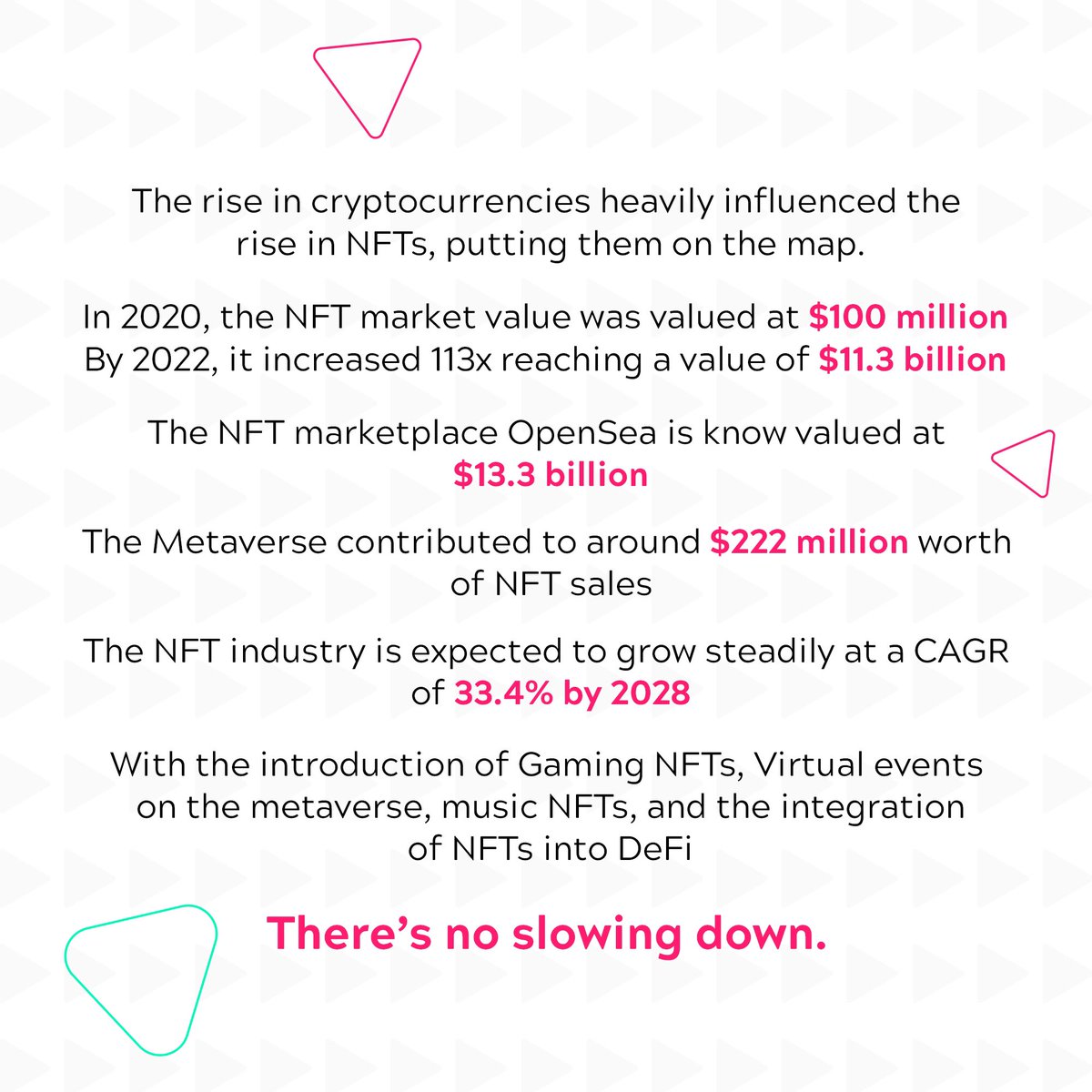 MidChains_'s tweet photo. NFTs have been around for a while, but until last year, only a few people were aware of them. As #blockchain technology took the world by storm in 2021, NFTs a rose and still has plenty of room for growth.

#MidChains #Cryptocurrency #Investment #Trading #NFTs #UAE https://t.co/1E9z5eXPhZ