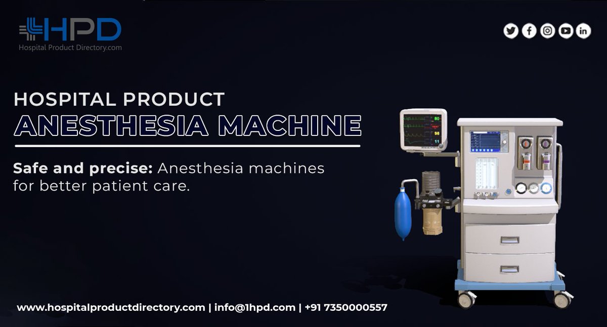 hosproducthub's tweet photo. This blog gives you the information about Some of the feature progressions in the latest terminals as compared to earlier generation anesthesia machines.
Read Full Blog: https://t.co/ppElX2q05c
#anesthesiamachine
#medicalequipment
#medicalsupplier
#hospitalproductdirectory https://t.co/fc0NecuryA