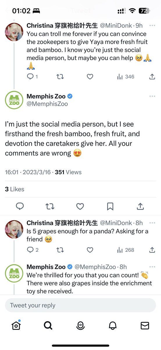 johsu's tweet photo. @MemphisZoo 's Social Media Guy should get FIRED for these unethical and unprofessional responses https://t.co/XEMiBLKzt7