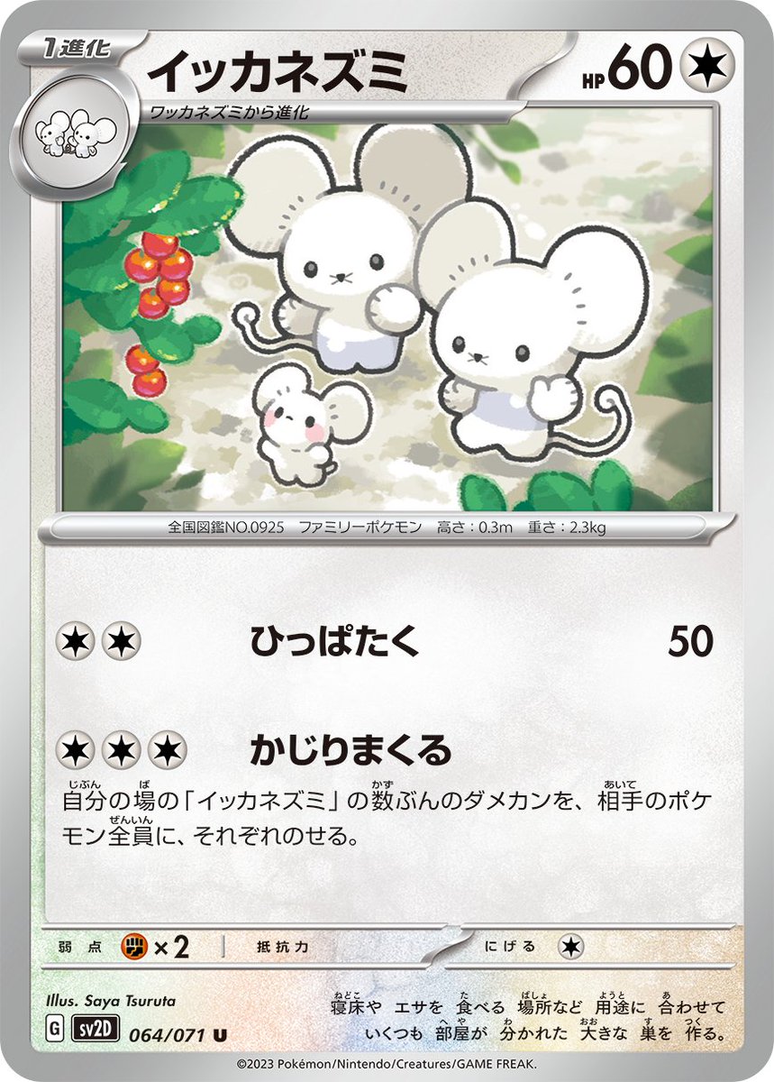 ✓ピカチュウ ✓ライチュウ ✓イッカネズミ系統