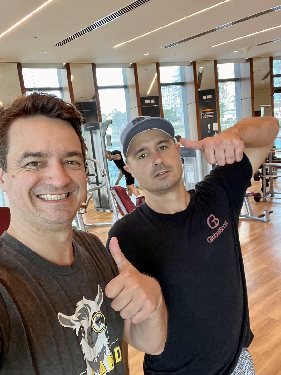 NetworksManager's tweet photo. Hitting the gym with @SirDavidPorter before heading to the @DMCCAuthority #Crypto Center #Dubai to meet with exciting new partner #ImpactChains, and explore possibilities with former clients who are making an $Impact.✌️ 
 
UAE 🇦🇪has done amazing things to push adoption forward!🚀 https://t.co/ZijbfzmIcA