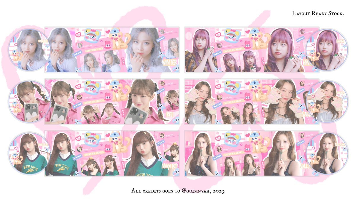 guimnyah's tweet photo. Help RT, retweets are much appreciated! ✦ʚ♡ɞ✦ 

Hai! ᵔ ᵕ ᵔ aku ada 18 layout ready stock yang bisa di take jam 17.00 WIB, lho. The price is only 6k/each get png only. Boleh DM for claim the layout! for book +500. Payment with QRIS. 💐💗🍬

#zonaba #zonauang #zonajajan https://t.co/vBzi9ezMPi