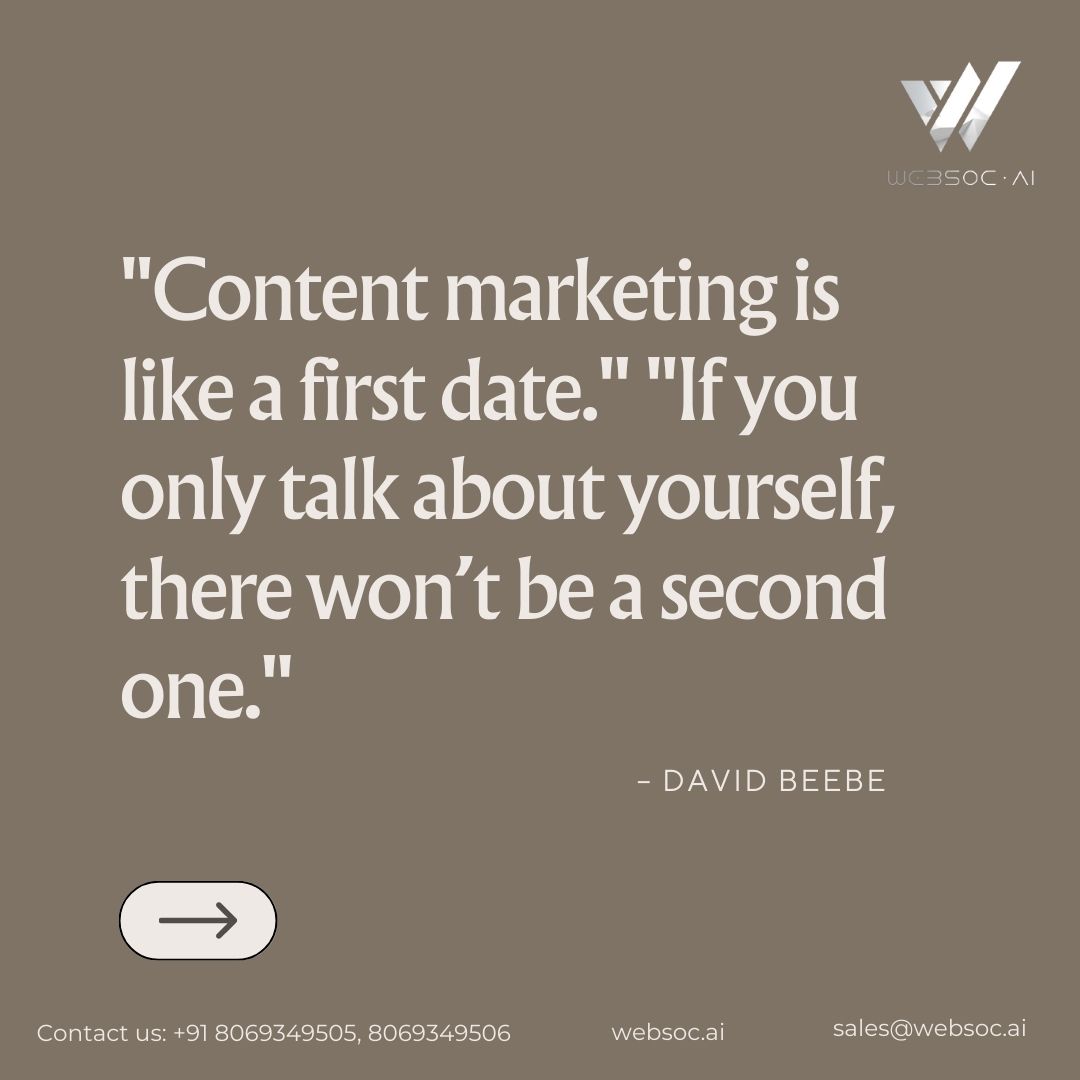 Websoc_AI's tweet photo. "Content marketing is like a first date." "If you only talk about yourself, there wonโt be a second one." โ ๐๐๐ฏ๐ข๐ ๐๐๐๐๐
๐๐๐๐ฌ๐จ๐.๐๐ข is one of the best digital marketing company.
.
.
.
๐๐ข๐ฌ๐ข๐ญ ๐ฎ๐ฌ ๐๐ญ: https://t.co/BeuTR96Q63
#websoc #digitalmarketing https://t.co/4W5DfQ4clj