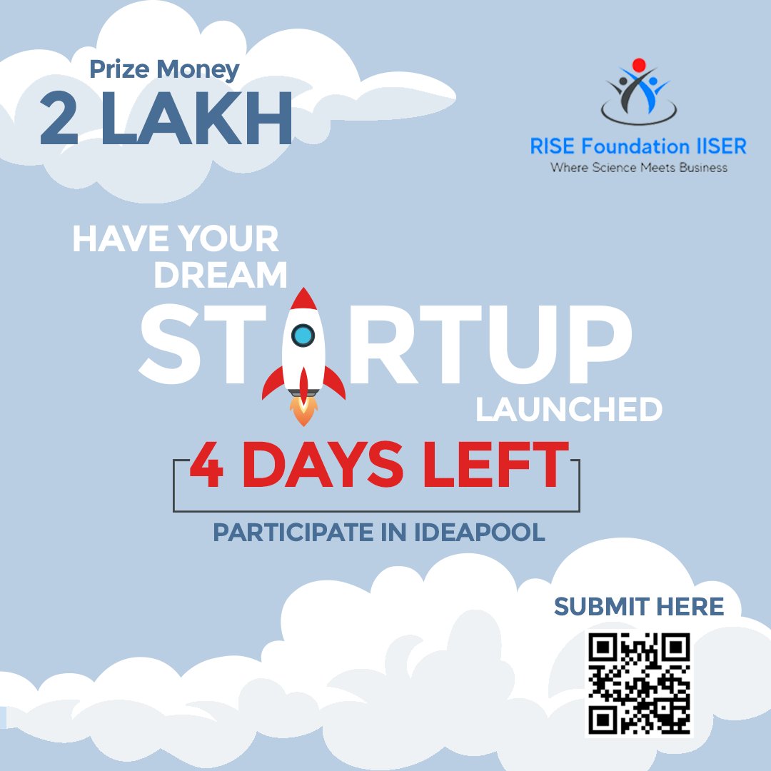 RiseIISER's tweet image. The clock is ticking, don&apos;t miss out on the biggest event of the season. Launch your dream business with us!

Submit here: shorturl.at/hmwPX
#4daystogo #ideation #risefoundation