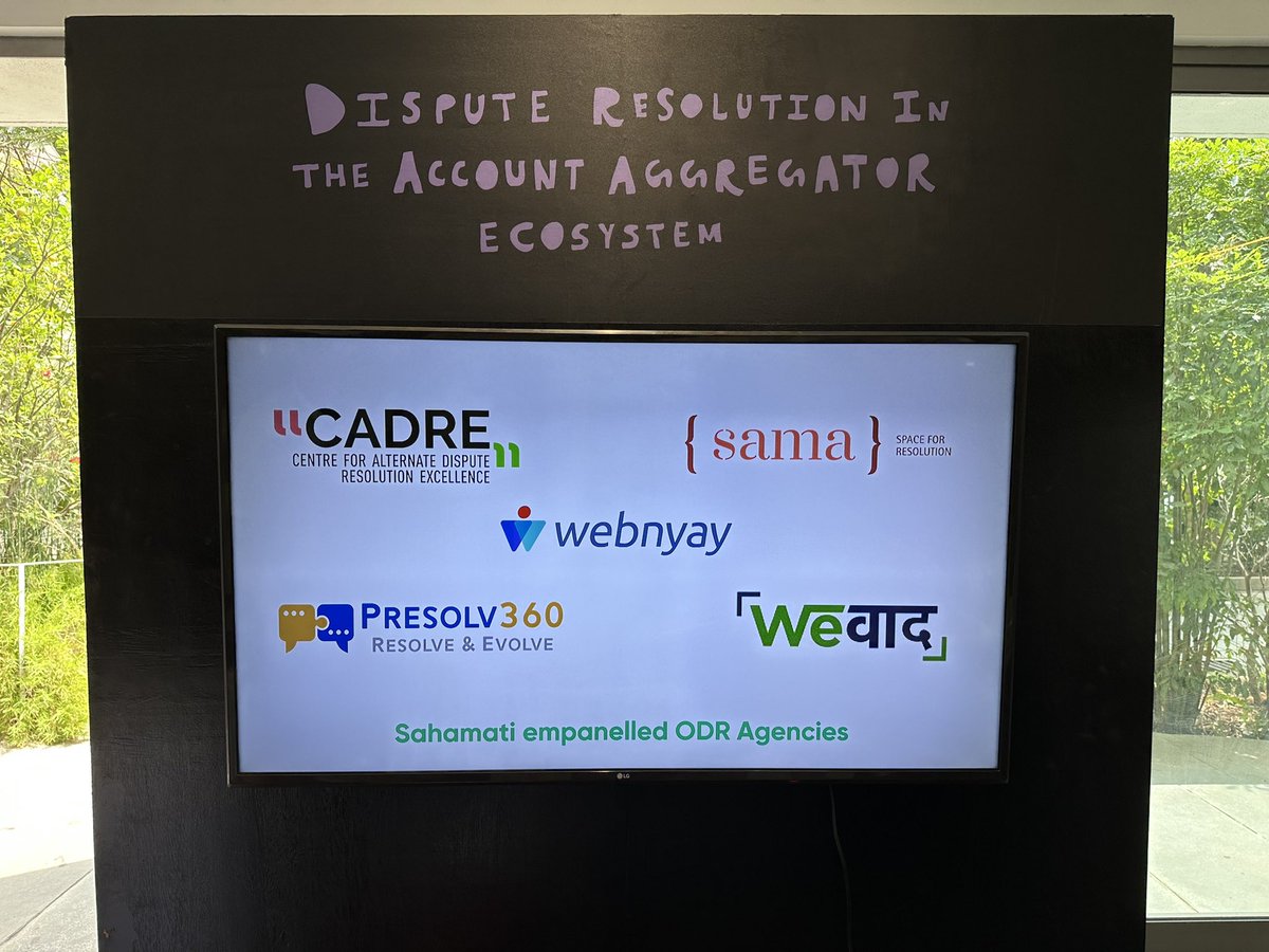 Display for the Dispute Resolution for the Account Aggregator ecosystem. #odr2023 @Agami_In