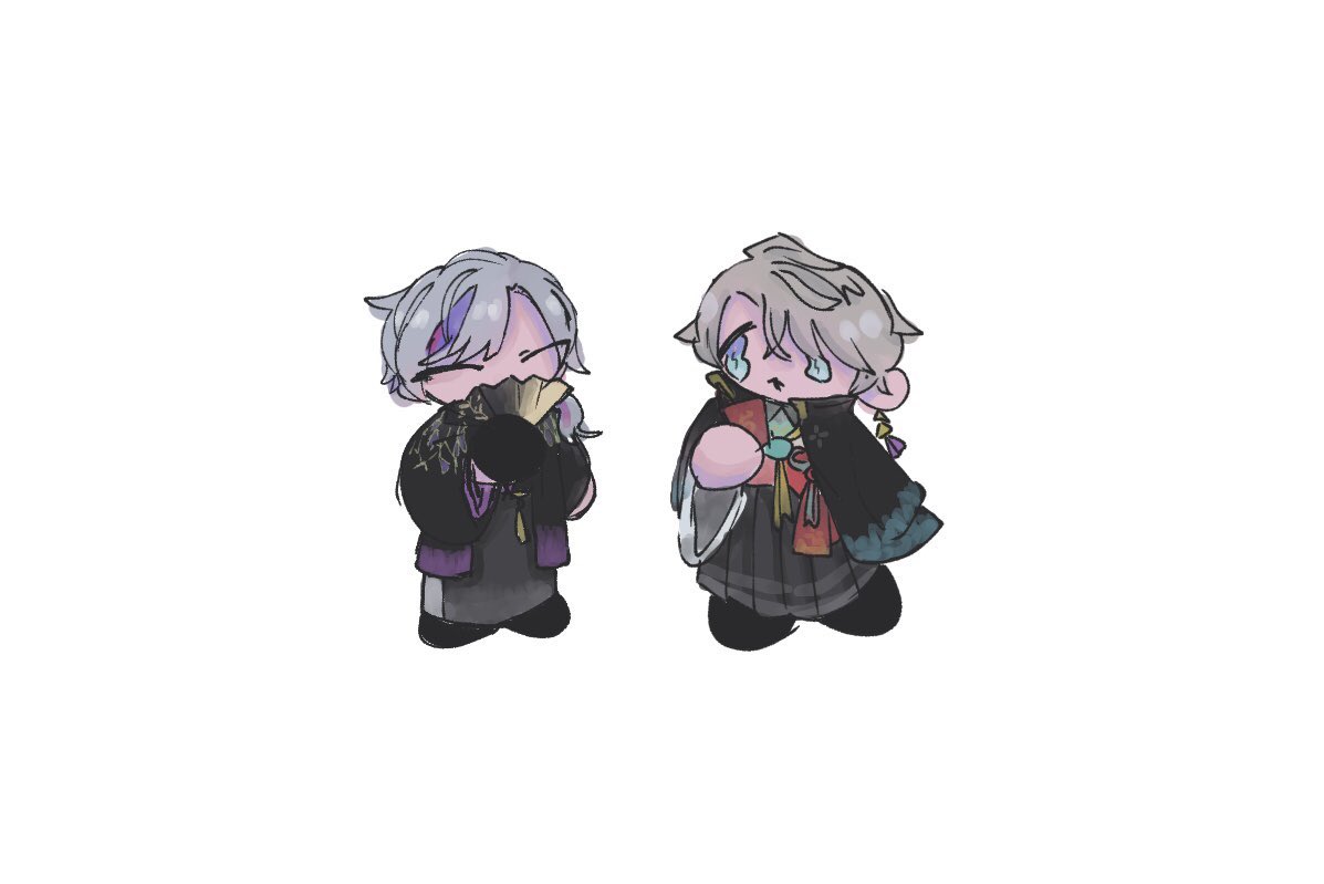 multiple boys male focus 3boys chibi tears grey hair crying  illustration images