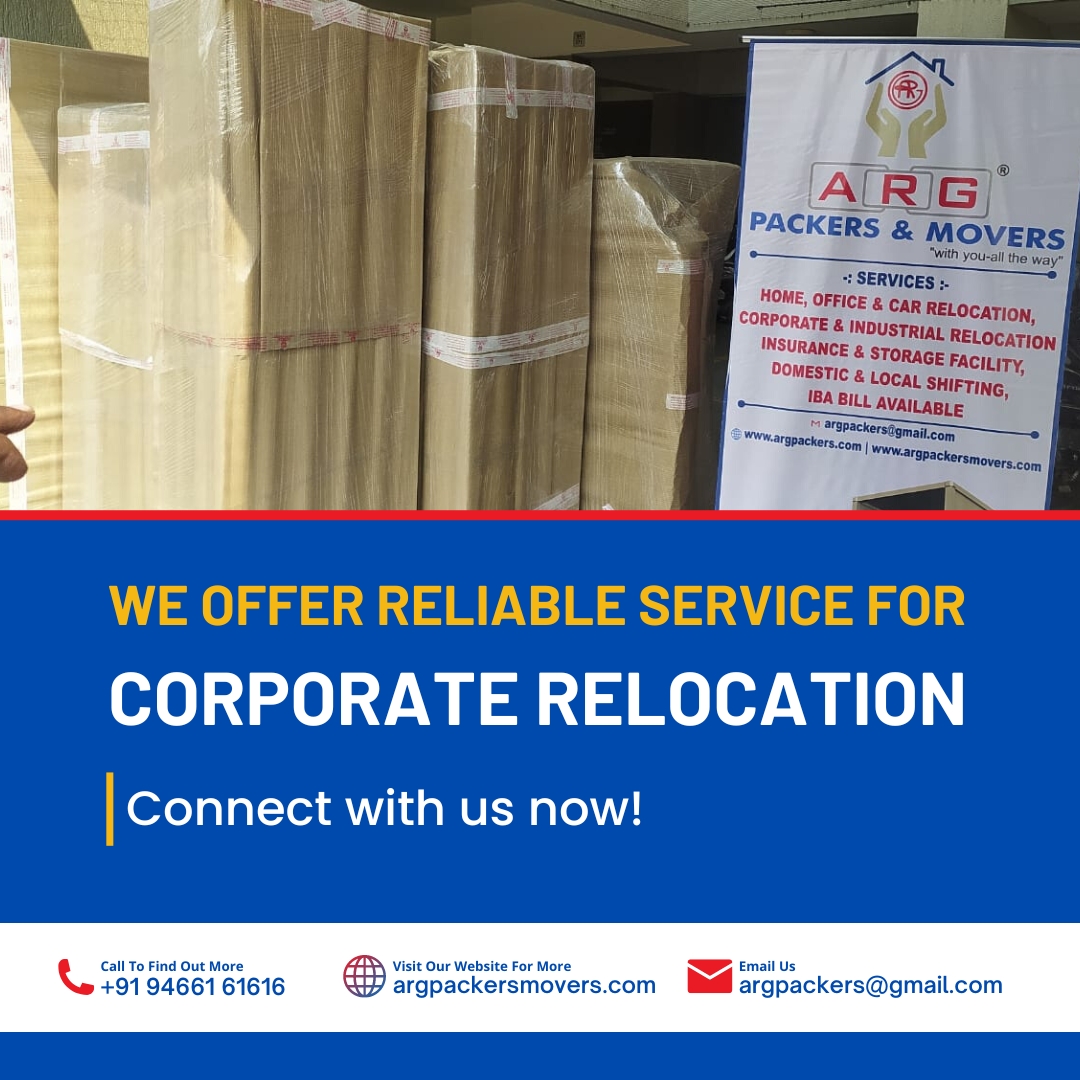 ARG Packers and Movers eases your corporate office relocation process. We deliver the best services to our customers. Trust us for stress-free moving.

#argpackers #packersandmoversindia #packersandmovers #mfimovers #hasslefree #safedelivery #corporateofficerelocation