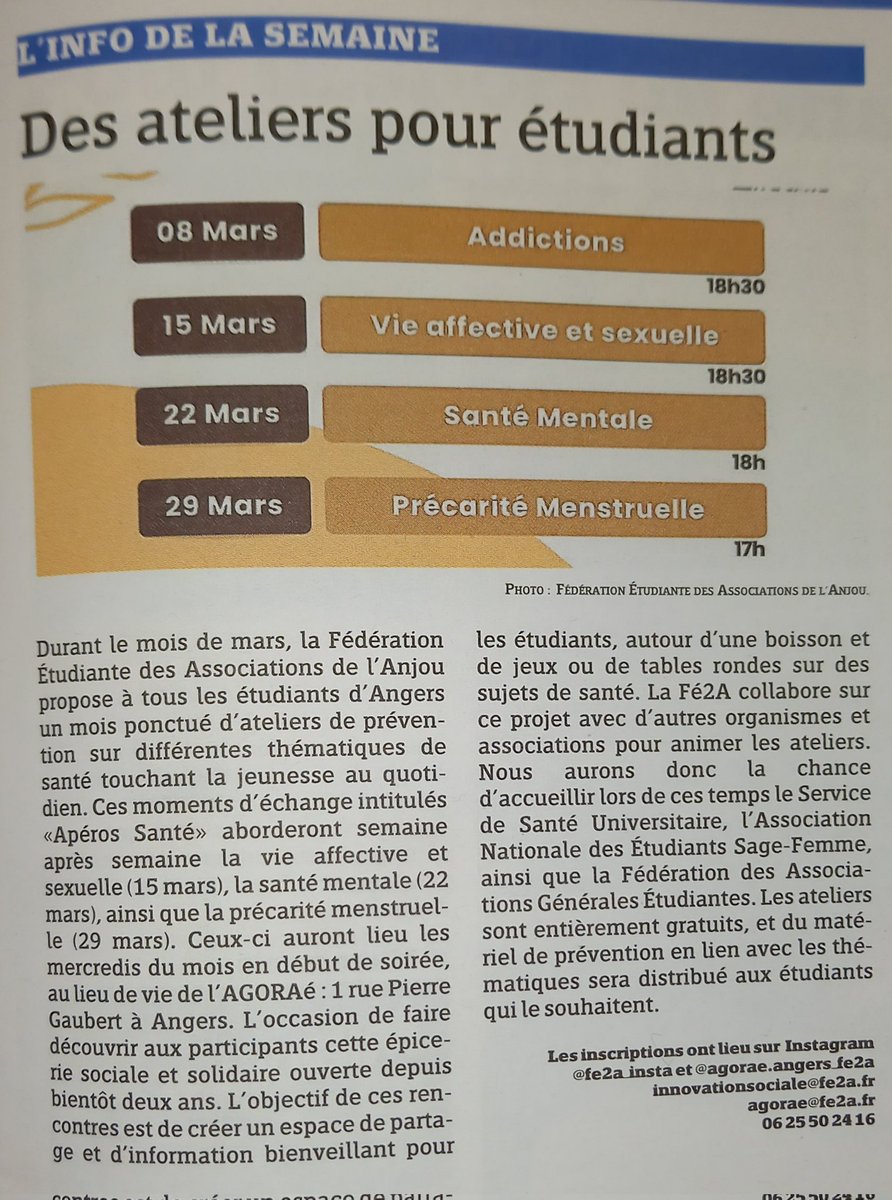 Bravo à la fédération étudiantes des associations pour cette belle initiative pleine de sens.  A partager sans modération @cezembre21 <a href="/UCO_Laval/">UCO Laval</a> <a href="/Bib_UCO/">BU UCO Angers</a>  @f2ainsta <a href="/agorae/">Pedro Tunno</a>.angers.fe2a