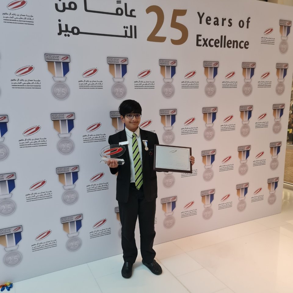 HartlandIntl's tweet photo. #Congratulations to Alex George in Year 9 who has received the prestigious Sheikh Hamdan Award for Academic Excellence. 

#SheikhHamdanAward #AcademicExcellence @KHDA @BSMEorg @COBISorg https://t.co/IIvhSgKncB