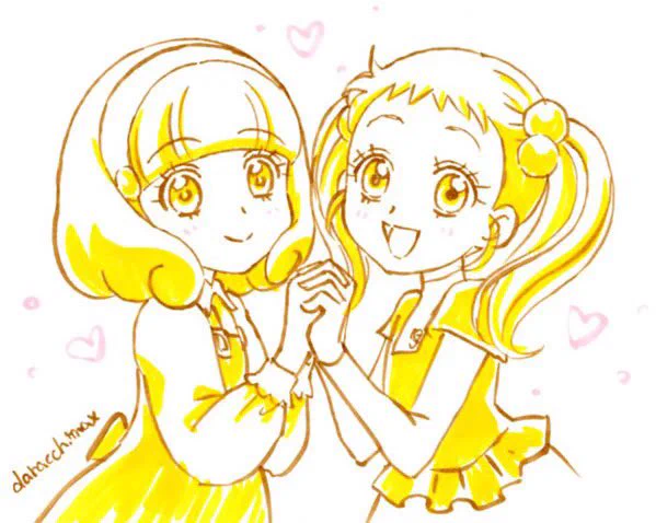 #女の子二人のイラストを貼る見た人もやる 