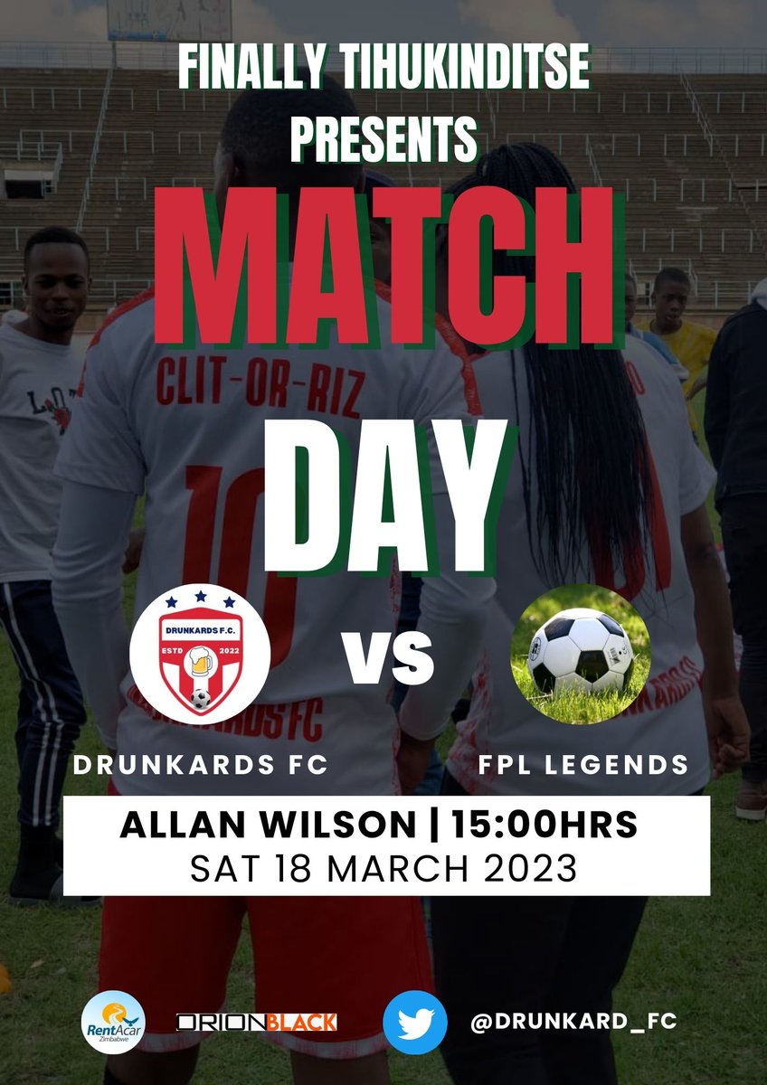 Drunkards_FC's tweet image. #MatchAlert We're Home tomorrow!!

Drunkards FC v FPL Legends
15:00 Hrs
Allan Wilson
Powered by @rentAcarZWE &amp;amp; @OrionBlackzw

#BeThere #WomensMonth #Tihukinditse🍺 #DFCvFPL