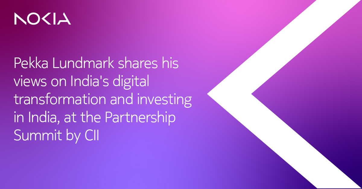 NokiaIndia's tweet photo. ‘The next big thing in India will be Industrial #digitalization, manufacturing, industry 4.0, and opportunities that will attract manufacturing and R&amp;D for the country.’ Our President &amp; CEO, @PekkaLundmark, to @CNBCTV18News at the CII Partnership Summit: https://t.co/gGPycnDFDS https://t.co/hZkeFgbmYE