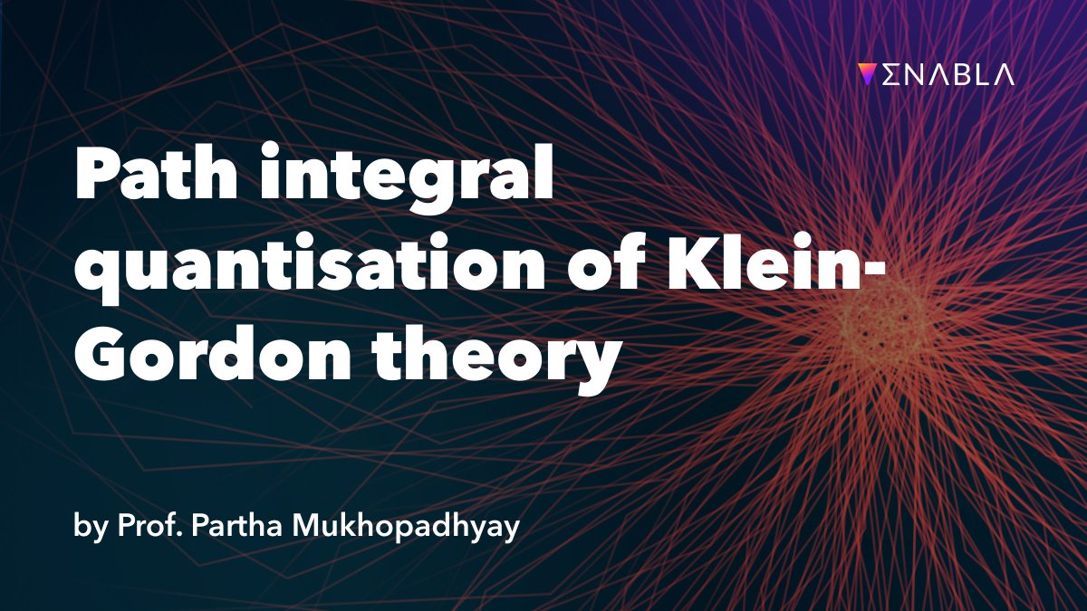 After the two previous #OpenAccess #QFT lectures by <a href="/ParthoM8/">Partha Mukhopadhyay</a>, <a href="/IMScChennai/">The Institute of Mathematical Sciences</a>, you're surely prepared for this one🔥

The Klein-Gordon theory is one of the primary #relativistic #quantum-mechanical concepts; learn &amp; discuss its path integrals statement at enabla.com/pub/576/about ⚛