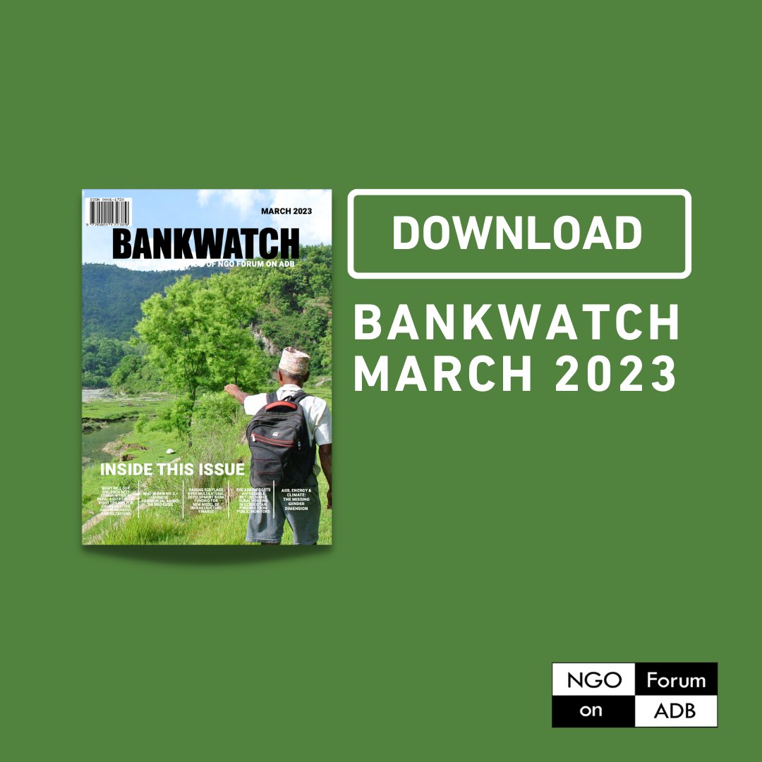 forum_adb's tweet photo. 📣📣📣 BANKWATCH MARCH 2023 ISSUE IS OUT!

Read articles from @4accountability, @urgewald, @RecourseTeam, @cfa_ind, @ceebankwatch, and @BRICSFeminists♥️

Read here ➡️ https://t.co/oaDfXWoXHY https://t.co/nu41OyH7Tg