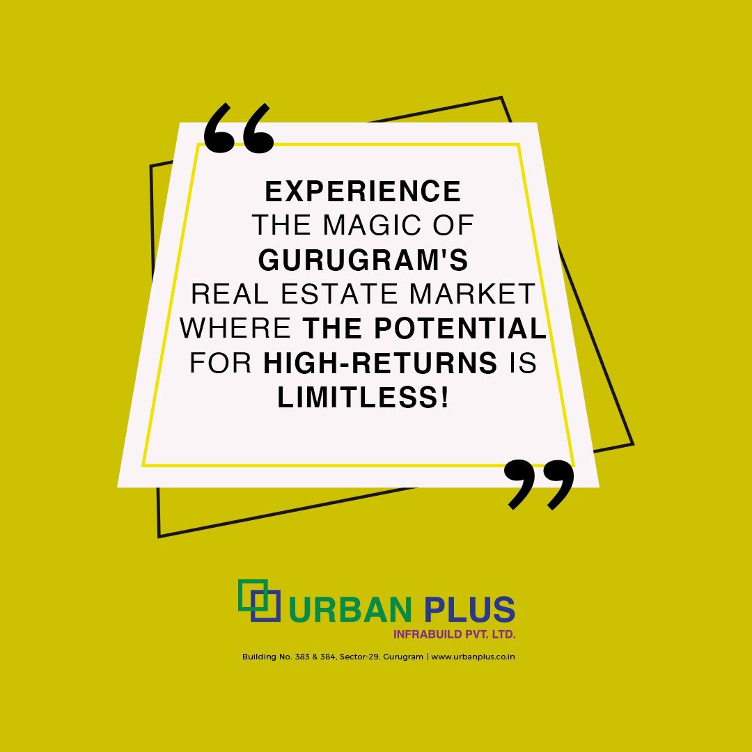 Secure your future with Urban Plus - invest in Gurugram's growing real estate market and reap the benefits. Call for the Best Offers: 8888-782-782 or Visit: urbanplus.co.in
#HighReturns #InfrastructureDevelopment #LucrativeOpportunity #GrowingDemand #UrbanPlus
