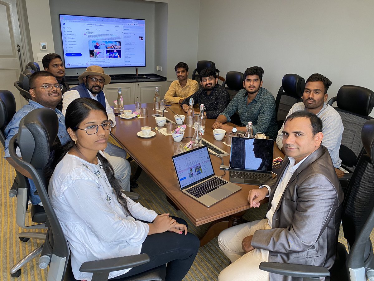 DrSrinubabu's tweet photo. Met the Delhi University team, it’s best opportunity to showcase Indian innovation to the world through G20 Global Tech summit series #GlobalTechSummit https://t.co/pMpswJ2CLv