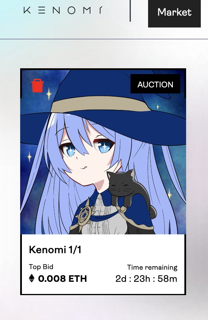 Our fourth 1/1 auction is starting! 

The 1/1 Wizard 🧹

Bid now at: kenomi.org 😁