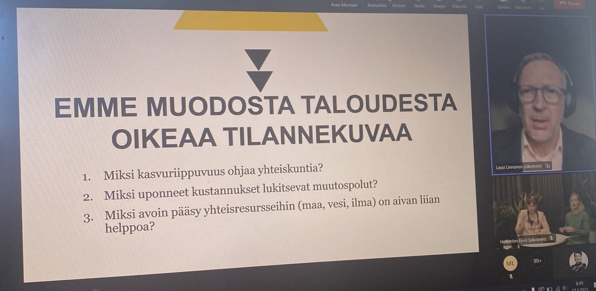 Miksi annamme kasvuriippuvuuden ohjata yhteiskuntaa, kysyy @LassiLinnanen 
Miksi kasvu on tärkeämpi kuin esim. #hyvinvointi ?
<a href="/SitraFund/">Sitra</a> #heräämö #taloudentulevaisuus #kohtitulevaa