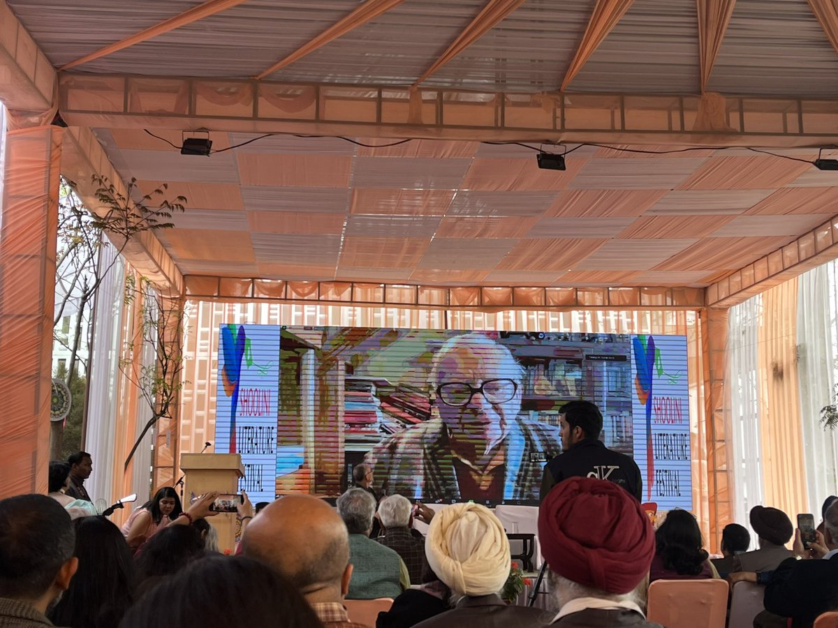 Just had the privilege of listening to the iconic author Ruskin Bond at #ShooliniLiteratureFestival hosted by #ShooliniUniversity. It was truly inspiring to hear insights on storytelling from a literary legend like him. #RuskinBond #StorytellingGenius