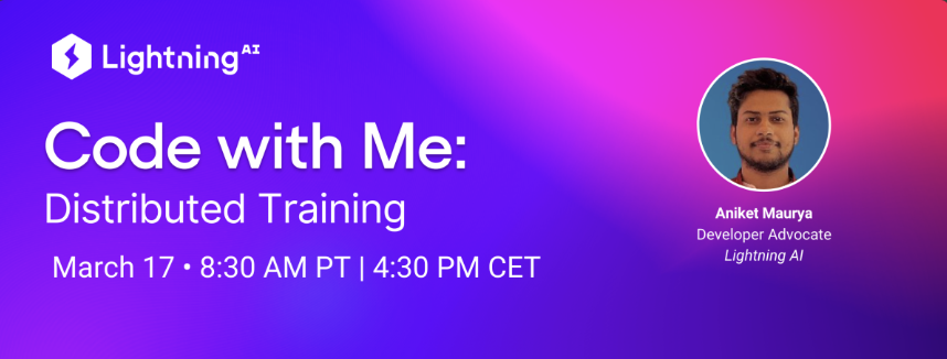 aniketmaurya's tweet photo. Do you want to learn Distributed @PyTorch Training?

Join me on a journey through the world of Distributed Model Training with PyTorch. 

➡️ How to train PyTorch in a distributed fashion
➡️ How to train on MPS (M1/M2), Cuda, and TPUs
➡️ Different distributed training strategies available with PyTorch @LightningAI ⚡️

Sign up now 👉 https://t.co/oUXn3Cbi7E

#machinelearning #deeplearning #ai #mlops #python #training #pytorch #lightningai