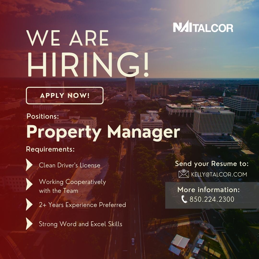 NAI_TALCOR's tweet image. Join our team today! 

To apply, send your resume to  📧Kelly@TALCOR.com
For more info, contact our office ☎️850.224.2300

#NAITALCOR #CommercialPropertyManager #Hiring