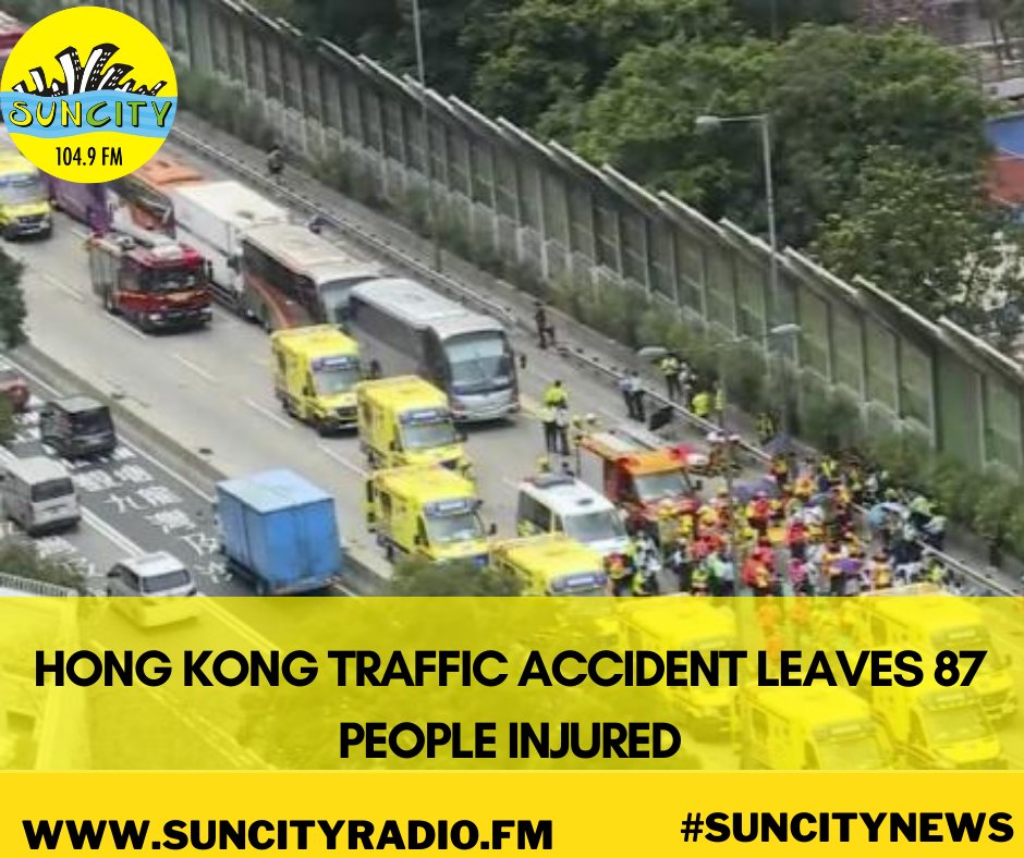 Four passenger buses and a truck collided near a Hong Kong road tunnel Friday and 87 people were injured, including children. Read More: suncityradio.fm/?p=article&c=6…