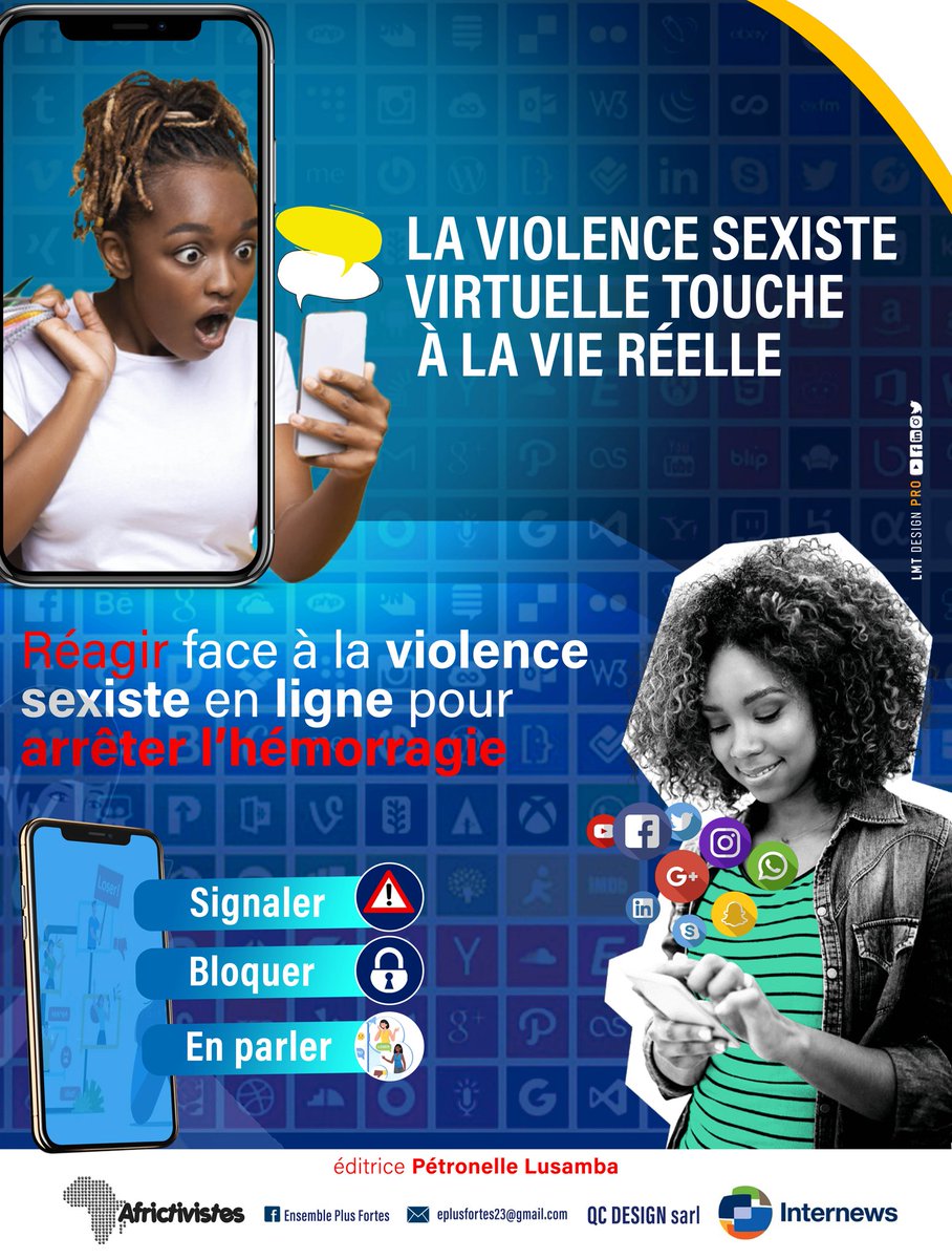 La violence sexiste virtuelle est réelle. La virtualité de cette violence ne réside qu'au niveau du canal par laquelle elle passe. Luttons contre ce fléau qui empoisonne la vie de plusieurs femmes et filles. <a href="/AFRICTIVISTES/">AfricTivistes</a> <a href="/YuniEtaka/">Yuni Etaka</a> <a href="/safe_sisters/">Safe Sisters</a> <a href="/lotendoe/">elsie lotendo</a> <a href="/nzumea_dorcas/">Dorcas Nzumea</a>