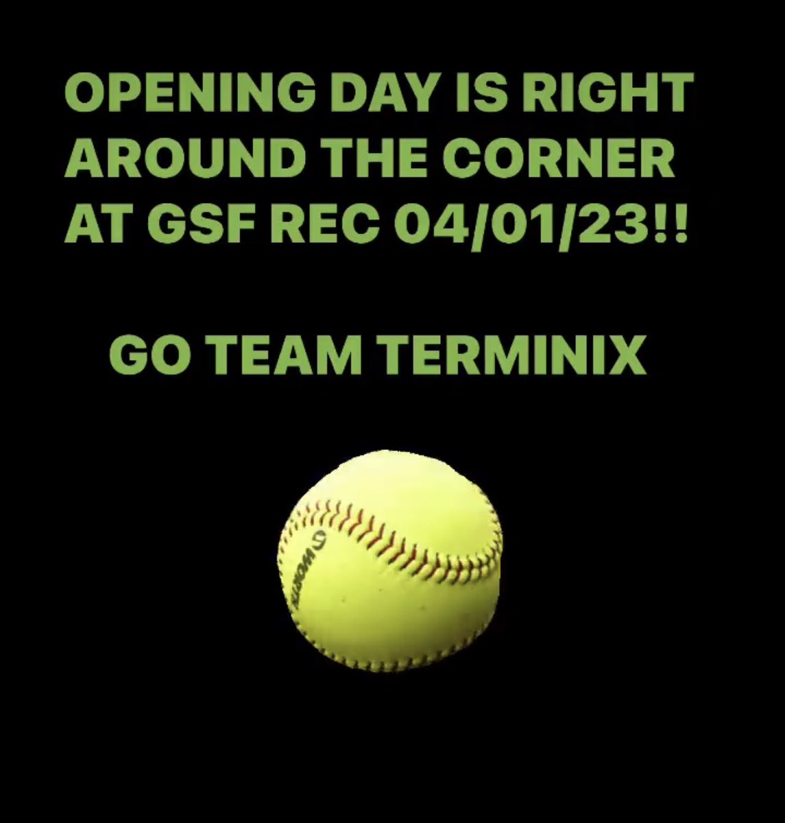Clemson0204's tweet photo. @TrustTerminix  I can’t wait for opening day at Green Sea Floyd Rec 04/01/23!! GO TEAM TERMINIX!!! https://t.co/MNxPX4C9dP