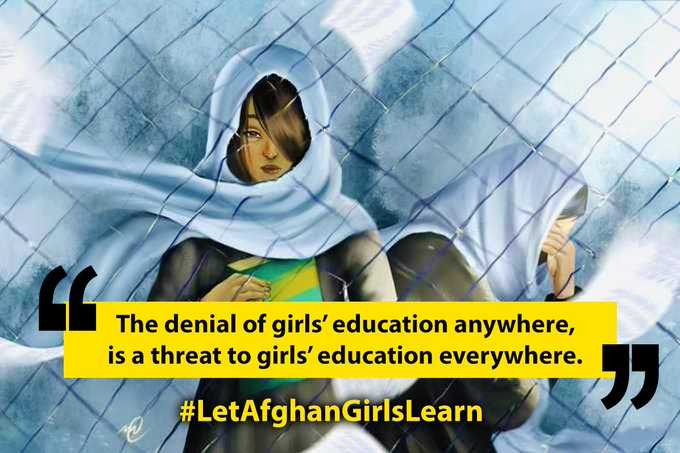 #550DAYSOFDARKNESS
550 days of Taliban’s ban on girls’ secondary education.
90days of Taliban’s ban on girls’University education.
Days that have become one long, long night.
Let there be dawn
Let there be light
#StopGenderAparthied
#LetAfghanGirlsLearn
@StuartR92034479 @UN_HRC