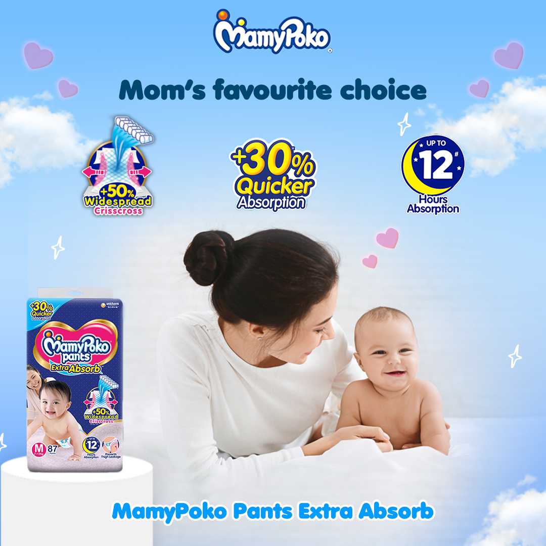 MamyPokoIN's tweet photo. The assurance of keeping your baby clean, dry and comfortable without leakage is possible with MamyPoko Pants Extra Absorb. Try now!
#mamy #mamypoko #Diaper #Mamylove #comfy #baby #ExtraAbsorb #happiness #comfort #noleakage #mamypokopants #playtime https://t.co/lW8JOndFRk