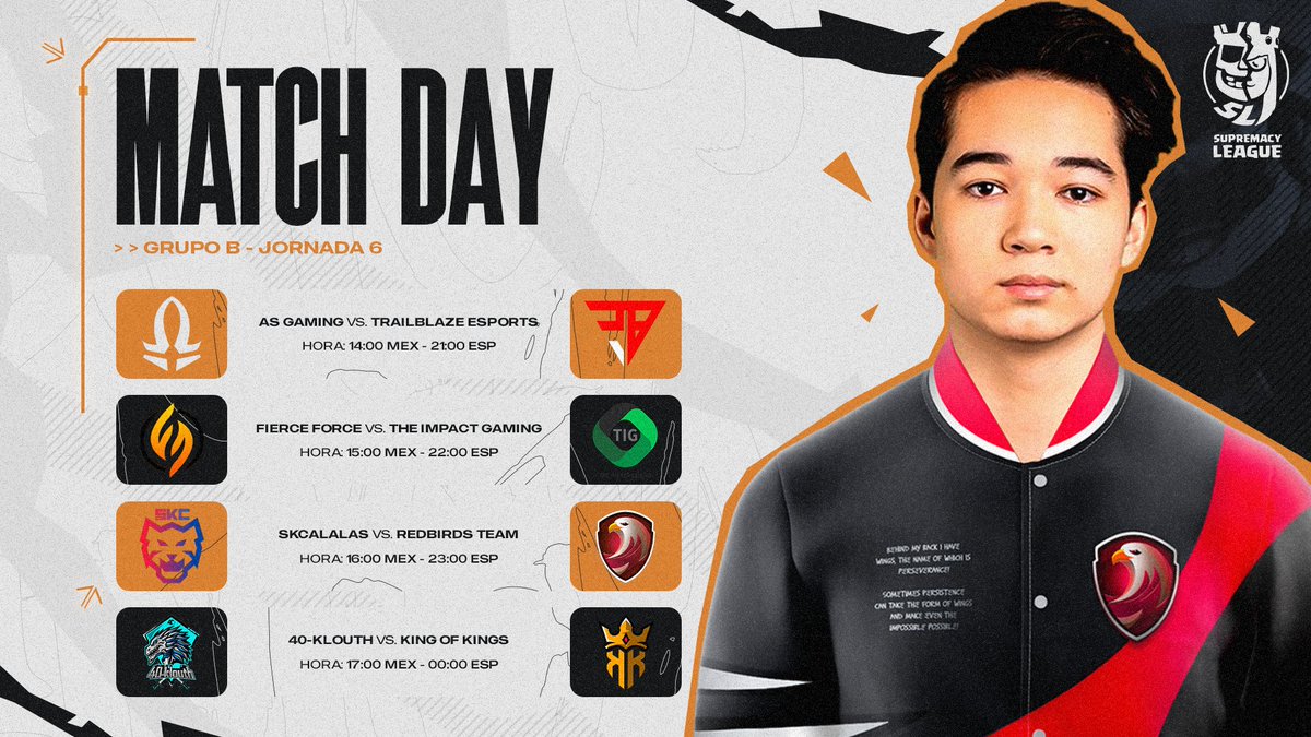 🟡 𝐌𝐀𝐓𝐂𝐇 𝐃𝐀𝐘 ⚔️
⚜️ 𝐉𝐎𝐑𝐍𝐀𝐃𝐀 𝟔 - 𝐆𝐑𝐔𝐏𝐎 𝐁
🗓 24/03

Partidos picantes y decisivos que definirán quiénes podrán  disfrutar de la zona de playoff. 

Los equipos usarán todos sus recursos para obtener la gloria. No se pierdan ningún partido 🔥

#WeAreCR
#SMCY2023