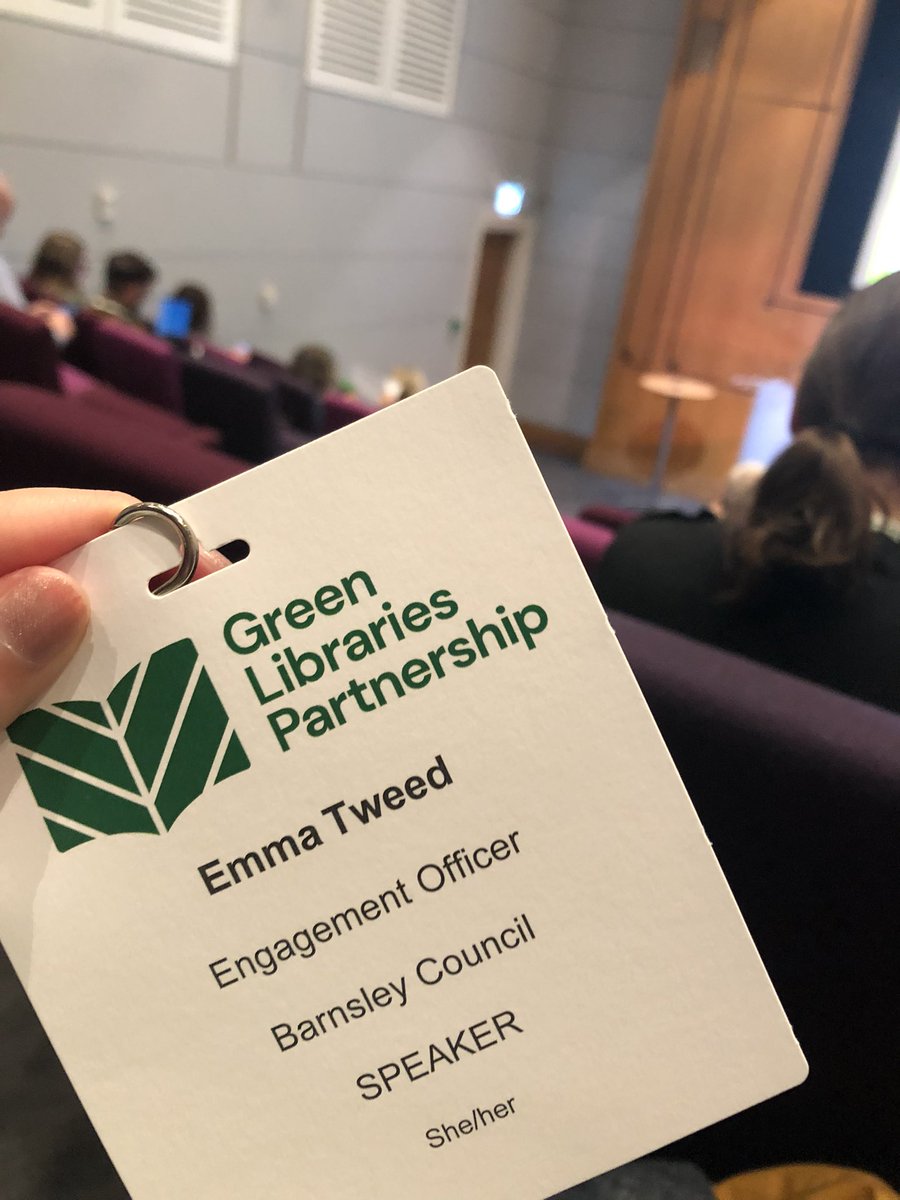 emtweed's tweet photo. Having a great time at the Green Libraries conference, so many great discussions and celebrations around the work libraries are doing! #GreenLibraries @CILIPinfo @BarnsleyLibs https://t.co/WXVaI6jofQ