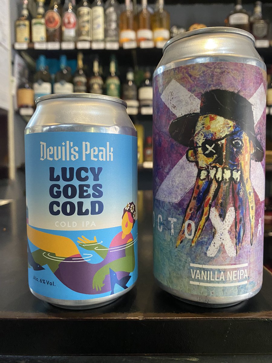 Some new friends in beer fridge from RHBC and Devils Peak.