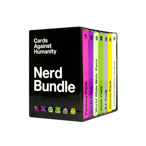 Sammystique_'s tweet photo. I just received Cards Against Humanity: Nerd Bundle • 6 Themed Packs + 10 All-New Cards - from Mommy’s Toy via Throne. Thank you! https://t.co/xvcPzSoefj #Wishlist #Throne https://t.co/6UsX0kRaBy