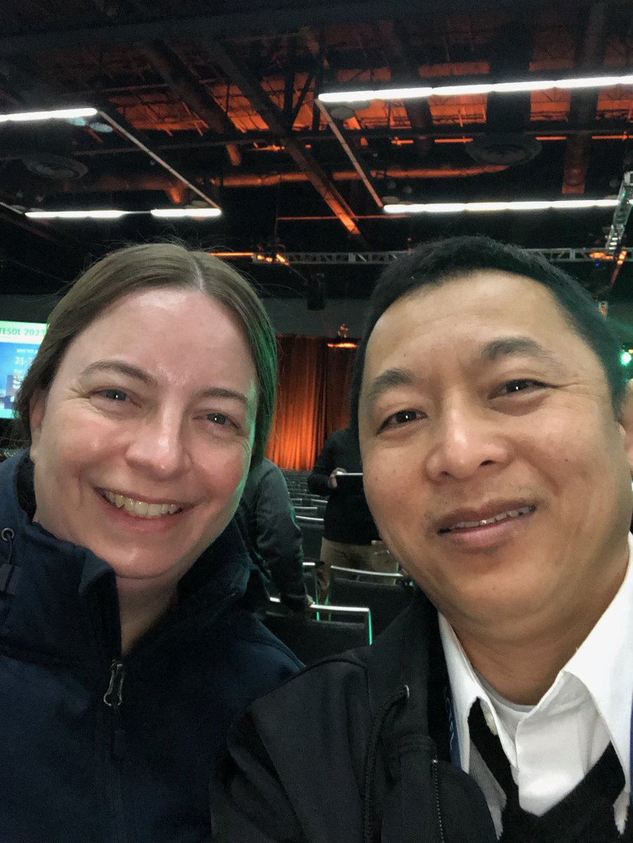 TeachLearnAct's tweet photo. The best part about #TESOL2023 ? Meeting up with colleagues near and far, of course! @MIDTESOL look who I found! https://t.co/5fuxXFs97G