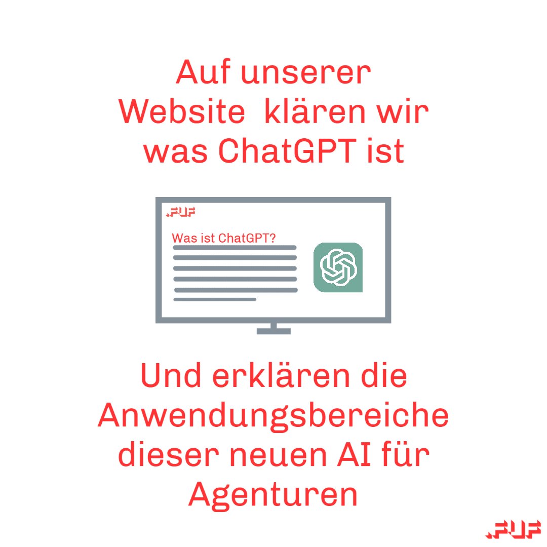 Was ist ChatGPT? Auf fuf.de/news/interneta… erfahrt ihr, was für Vorteile Agenturen von ChatGPT haben.
