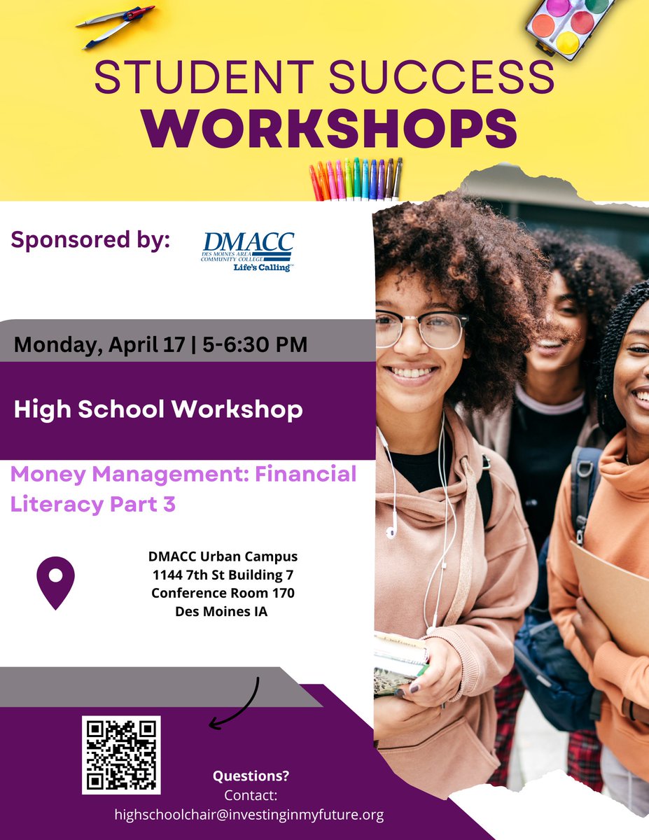Have you registered for our April High School workshops yet?

April 3: Money Management Part 2
April 17: Interview Skills &amp; Resume Building
April 24: Money Management Part 3
