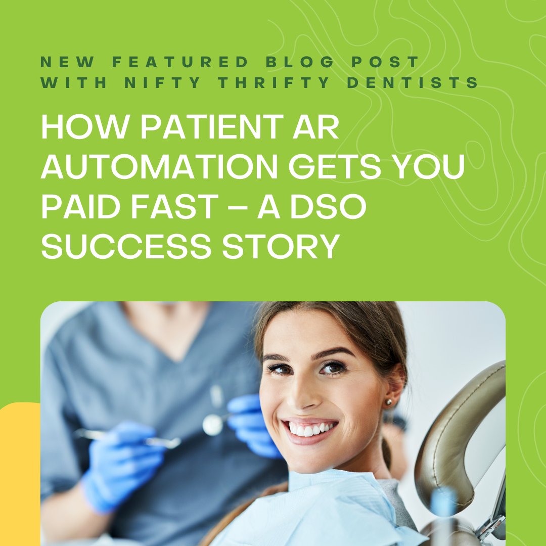 AbellaAR1's tweet photo. Want to increase your cash flow? Our latest featured blog post with Nifty Thrifty Dentists shares the success story of a DSO that used patient AR automation to get paid faster! 💰

Check out this link https://t.co/hDpNvpiQzn to read the full post. 📲 https://t.co/nZSIYwQZA1