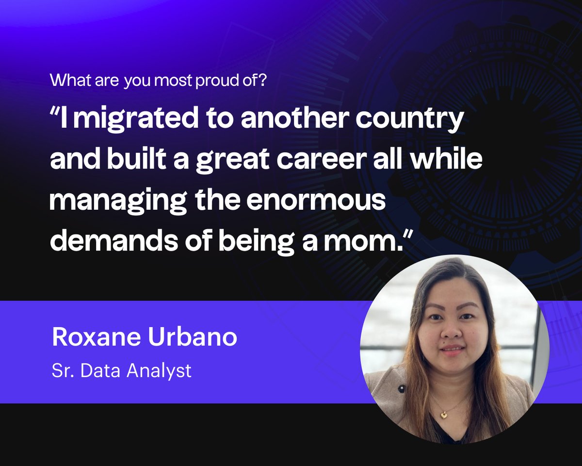 SryasInc's tweet photo. Rocking both her professional and personal lives 💼❤︎

Meet Roxane Urbano from our Canada #dreamteam, a Sr. Data Analyst who built a career AND juggled being a supermom far from home.

#EmbraceEquity #SheCan #WomensMonth #WomensHistoryMonth https://t.co/Gzas6yIScq