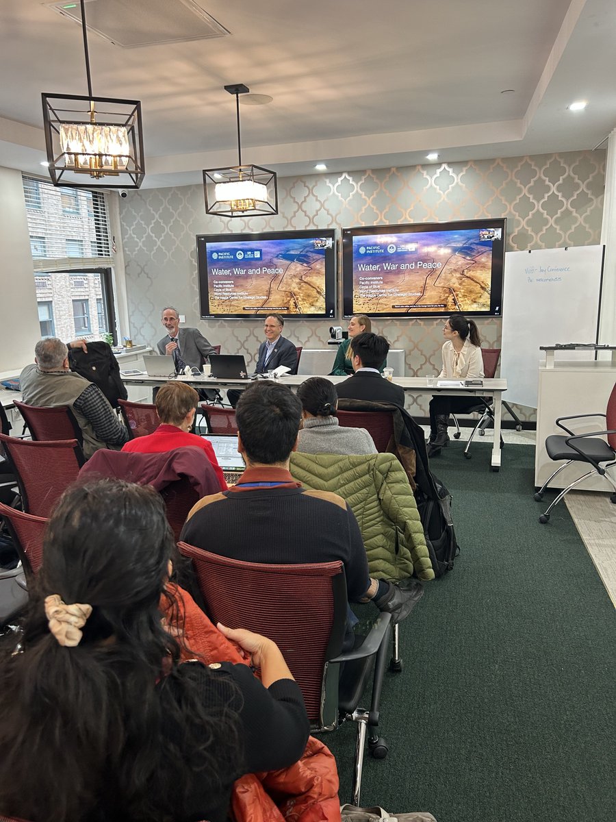 Pacific Institute (@pacificinstitut) on Twitter photo <a href="/PeterGleick/">PeterGleick(closed)</a> That concludes our session, Water, War, and Peace.
Thank you to @_PeterGleick, @LizSaccoccia, <a href="/IPatrahau/">Irina Patrahau</a>, and Moderator <a href="/jcganter/">J. Carl Ganter</a> for sharing your expertise and strategies to reduce the risk of water-related conflicts.
<a href="/PacificInstitut/">Pacific Institute</a> <a href="/WorldResources/">World Resources Institute</a> <a href="/hcssnl/">HCSS - The Hague Centre for Strategic Studies</a> <a href="/circleofblue/">Circle of Blue</a> <a href="/PeterGleick/">PeterGleick(closed)</a> That concludes our session, Water, War, and Peace.
Thank you to @_PeterGleick, @LizSaccoccia, <a href="/IPatrahau/">Irina Patrahau</a>, and Moderator <a href="/jcganter/">J. Carl Ganter</a> for sharing your expertise and strategies to reduce the risk of water-related conflicts.
<a href="/PacificInstitut/">Pacific Institute</a> <a href="/WorldResources/">World Resources Institute</a> <a href="/hcssnl/">HCSS - The Hague Centre for Strategic Studies</a> <a href="/circleofblue/">Circle of Blue</a>