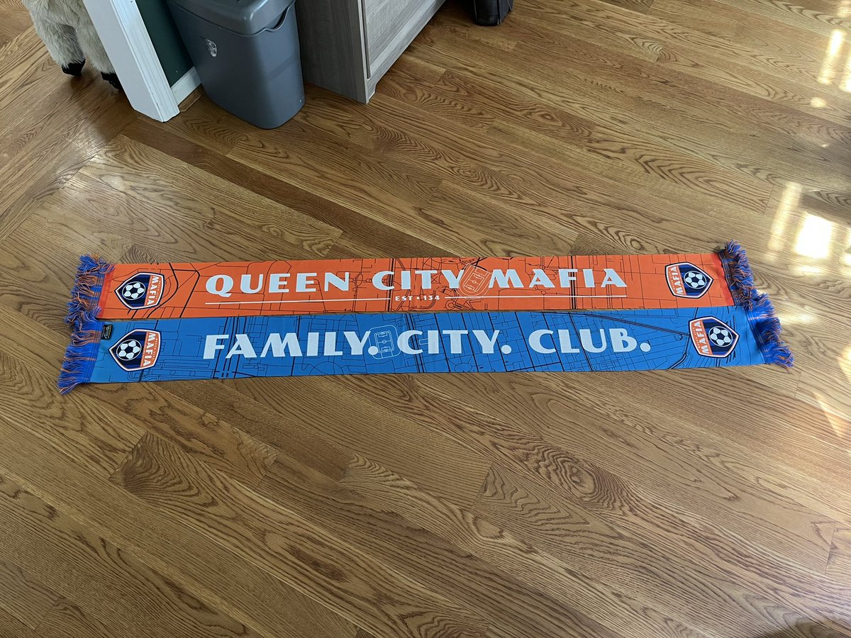 queencitymafia's tweet photo. Tomorrow…we head to Nashville with the #TravellingBailey to cheer on our #BoysInBluorange 🔷🔶🔷🔶
Today, in true @queencitymafia fashion, we launch our first scarf in 3yrs, 4 games into the season.
As they say…#BetterLateThanNever
#QueenCityMafia #FamilyCityClub #EstIn134 https://t.co/KJgOM0FsuM