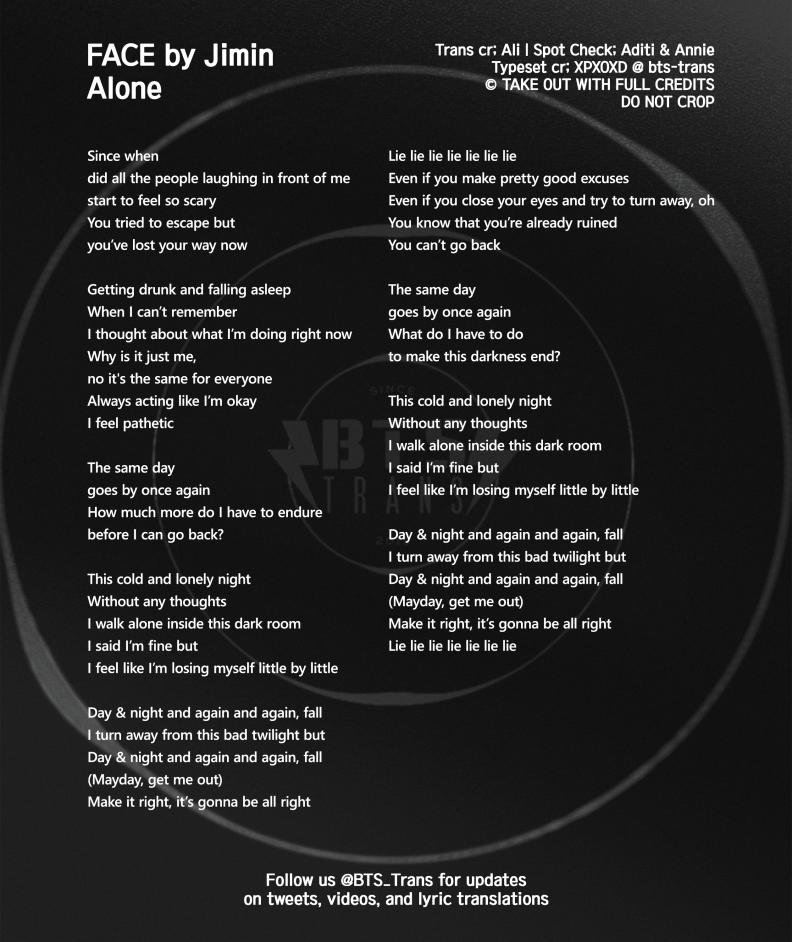 Alone (English Translation) – Jimin