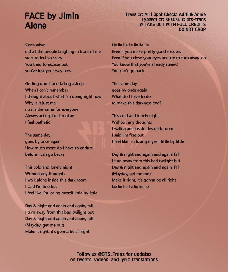 Alone (English Translation) – Jimin