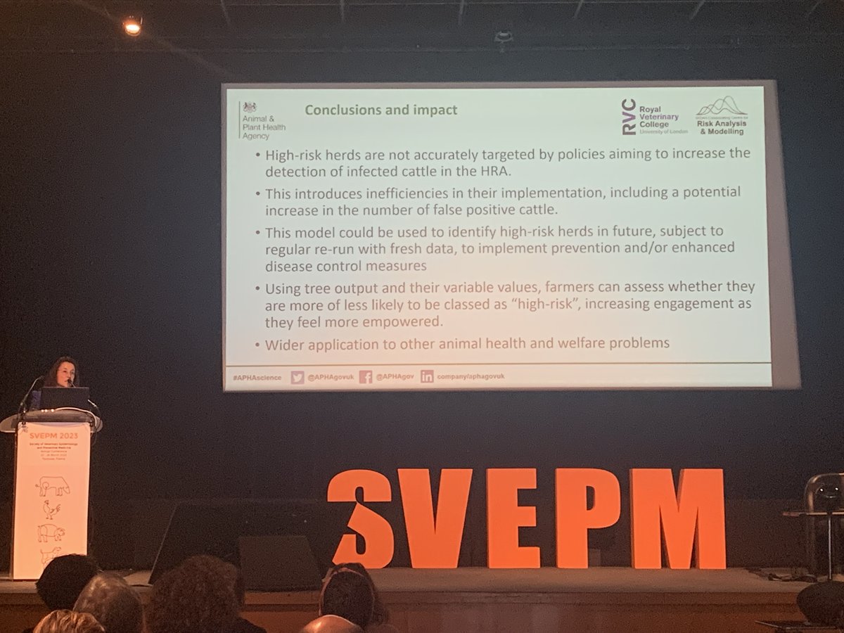 RoyalVetCollege's tweet image. 🐄 Maria Pilar Romero presenting findings on bovine TB surveillance at #SVEPM2023 

This research is a collaborative project between 
@APHAgovuk and the RVC within the WOAH Collaborating Centre for Risk Analysis and Modelling #APHAscience #WOAHCCRAM