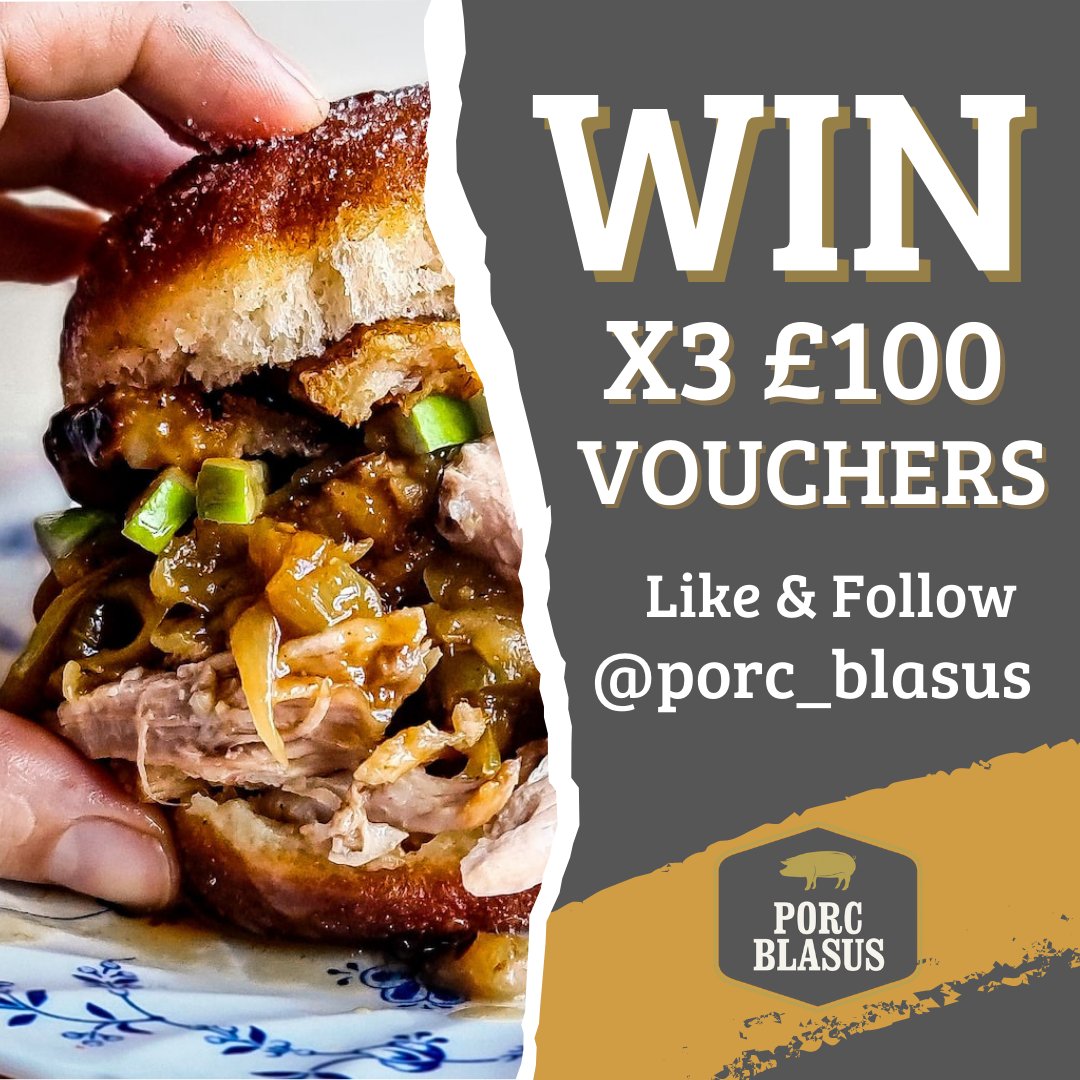 Porc_Blasus's tweet photo. There's still time to get your hands on one of three £100 vouchers to spend with a Porc Blasus supplier of your choice.
All you need to do is:
- LIKE this post
- FOLLOW our page
Full T&Cs can be found on our website: https://t.co/OGKXazTzQo
#tryporc https://t.co/8rtRIRtIjX