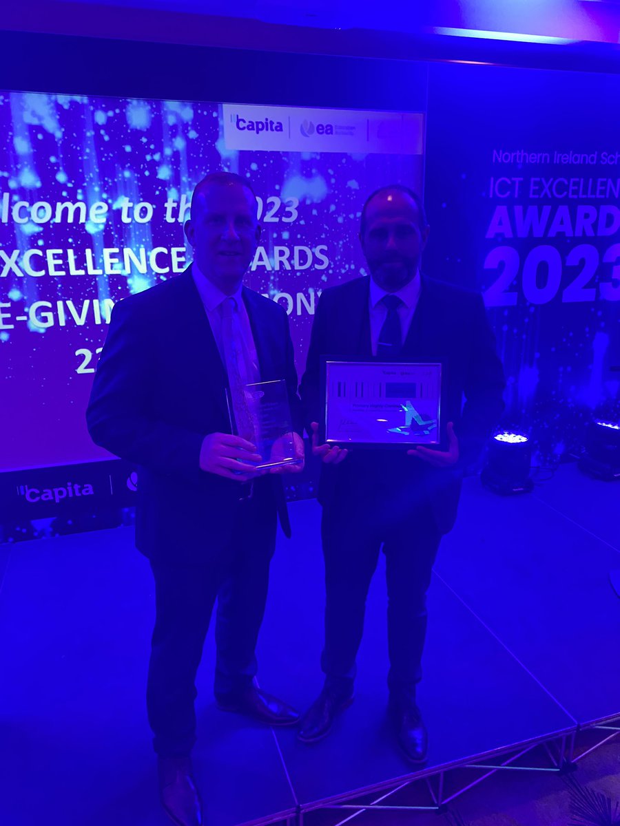 sttheresasglebe's tweet photo. Everyone at St Theresa’s PS is delighted that our wee rural school was awarded “Highly Commended” at the ICT Excellence Awards yesterday evening. We thank Mr Coyle for inspiring our school community over the last 5 years. A wonderful evening @C2k_info @CapitaITN_edu @Ed_Authority https://t.co/A4HEml8SPb