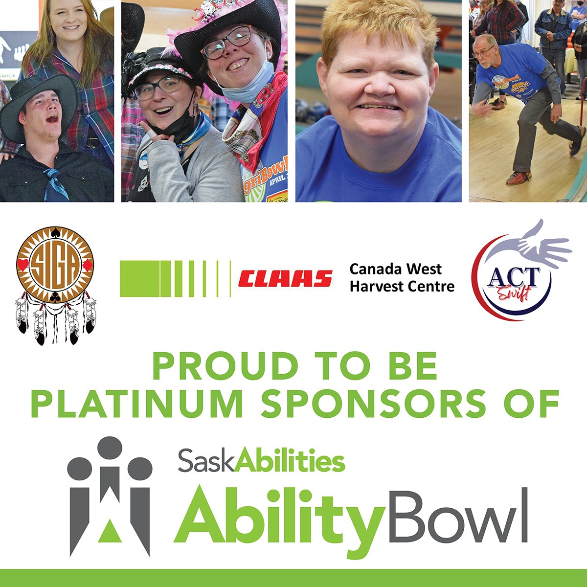 PLATINUM SPONSOR RECOGNITION 😍🎳🙌
These major sponsors are helping to build #Inclusive communities for people of all abilities! Thank you for supporting #AbilityBowl2023 - your generosity makes a difference!
Register Now/Donate Now
saskabilities.ca