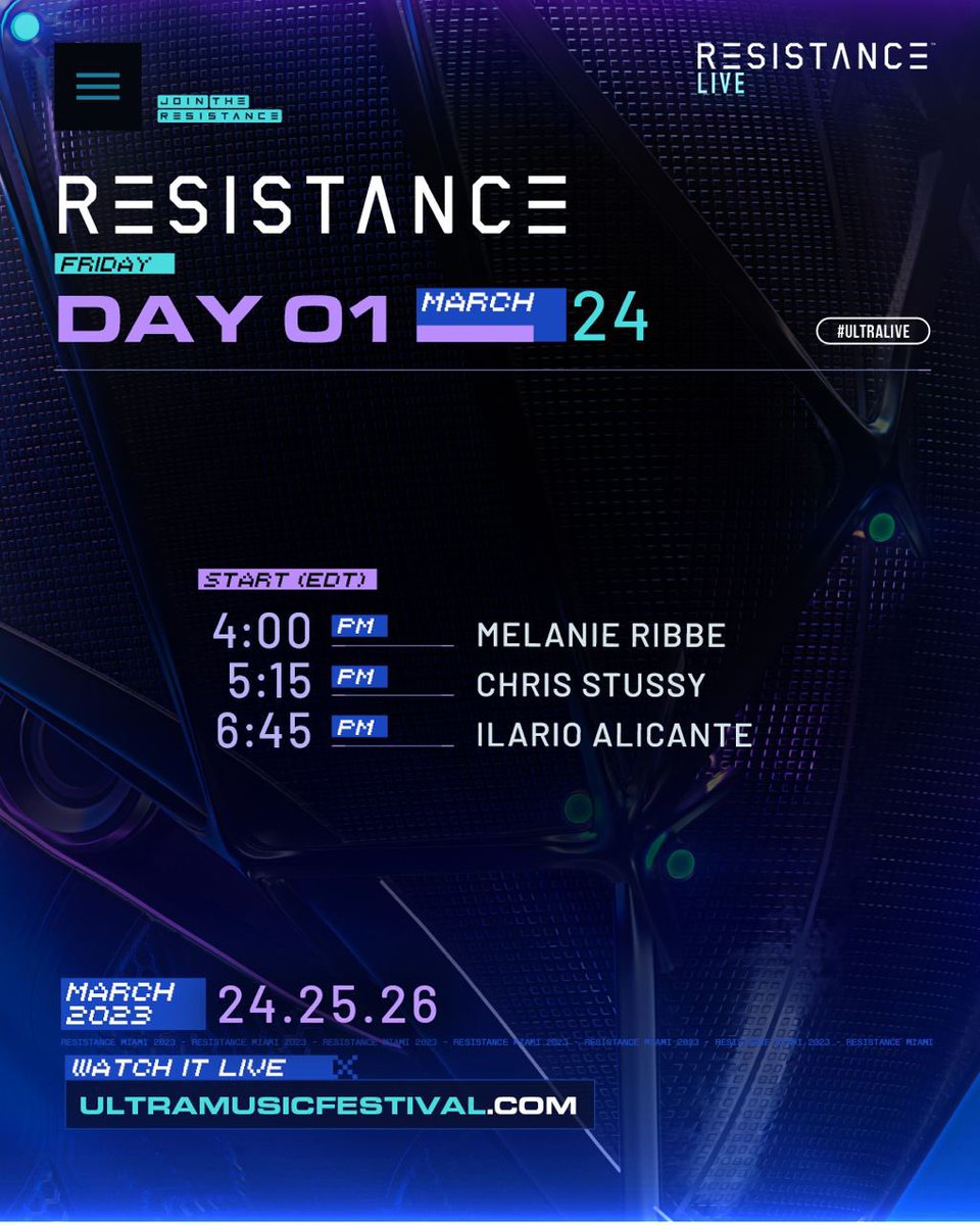 The @ultra day one stream schedule ⬇️ Starts 4PM ET on @UMFTV’s YouTube As always, I’ll be live tweeting the weekend and will have all the vids on here, IG and TikTok