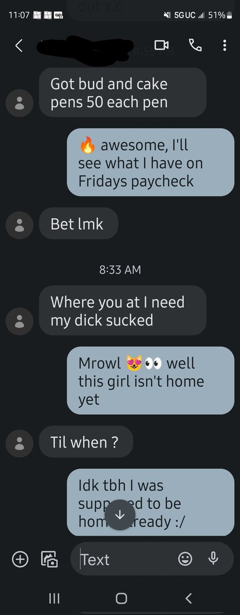 Lexaafterdark's tweet photo. (cw w33d / slut brag) 

Yes I'm that girl who sucks off the herb dealer for herb 🫡🤷‍♀️ (we're actually fwbs then he turned dealer lmfao) 

ngl getting these outta nowhere is so hot sometimes 😹 ending up telling him I'm going to sleep when I got home from work https://t.co/sPp8wP9VND