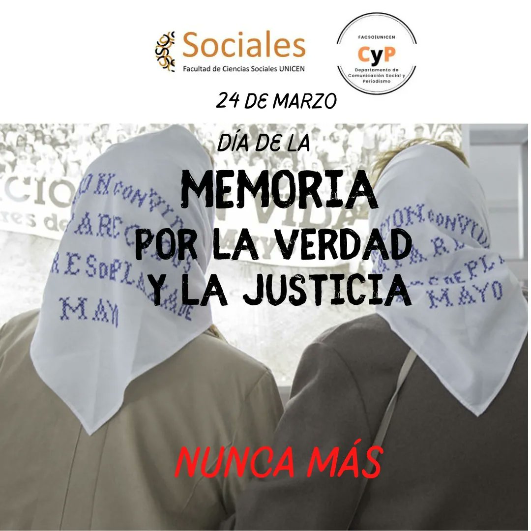dcspfacsounicen's tweet image. 24 DE MARZO - NUNCA MÁS
